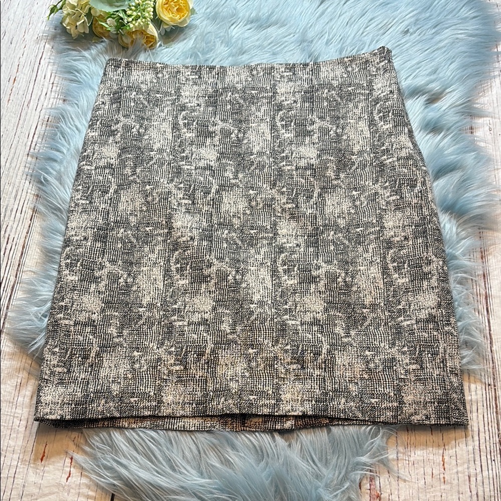 MM Lafleur Noho Lined Pencil Skirt in Crackle Black sz 8